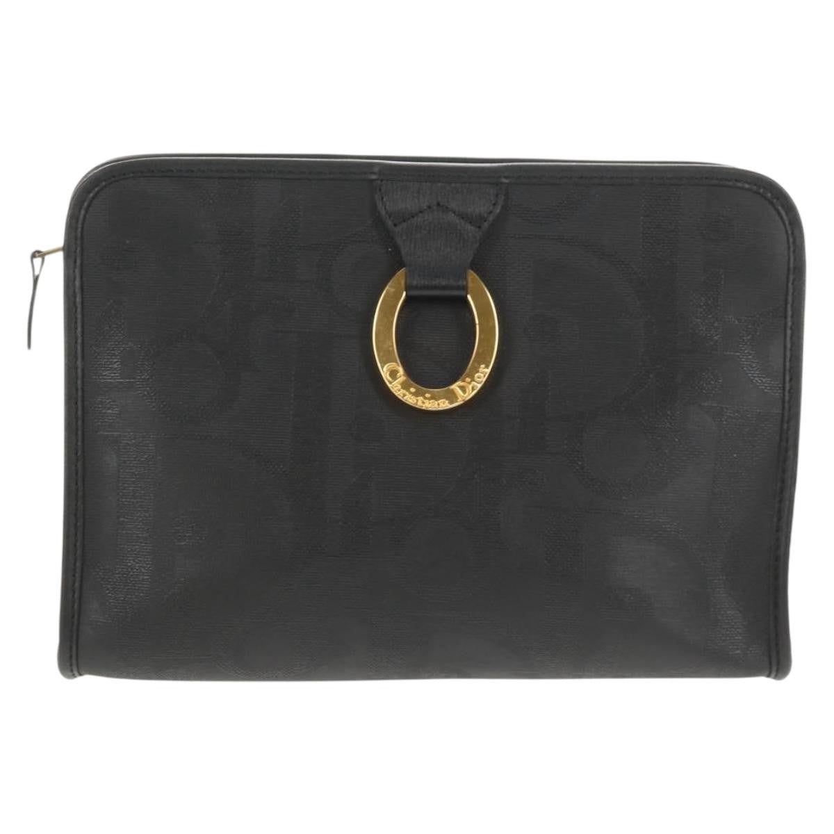 Christian Dior Vintage Trotter Pouch Diorissimo Canvas Black Pvc Clutche & Pouche Bag (Pre-Owned)