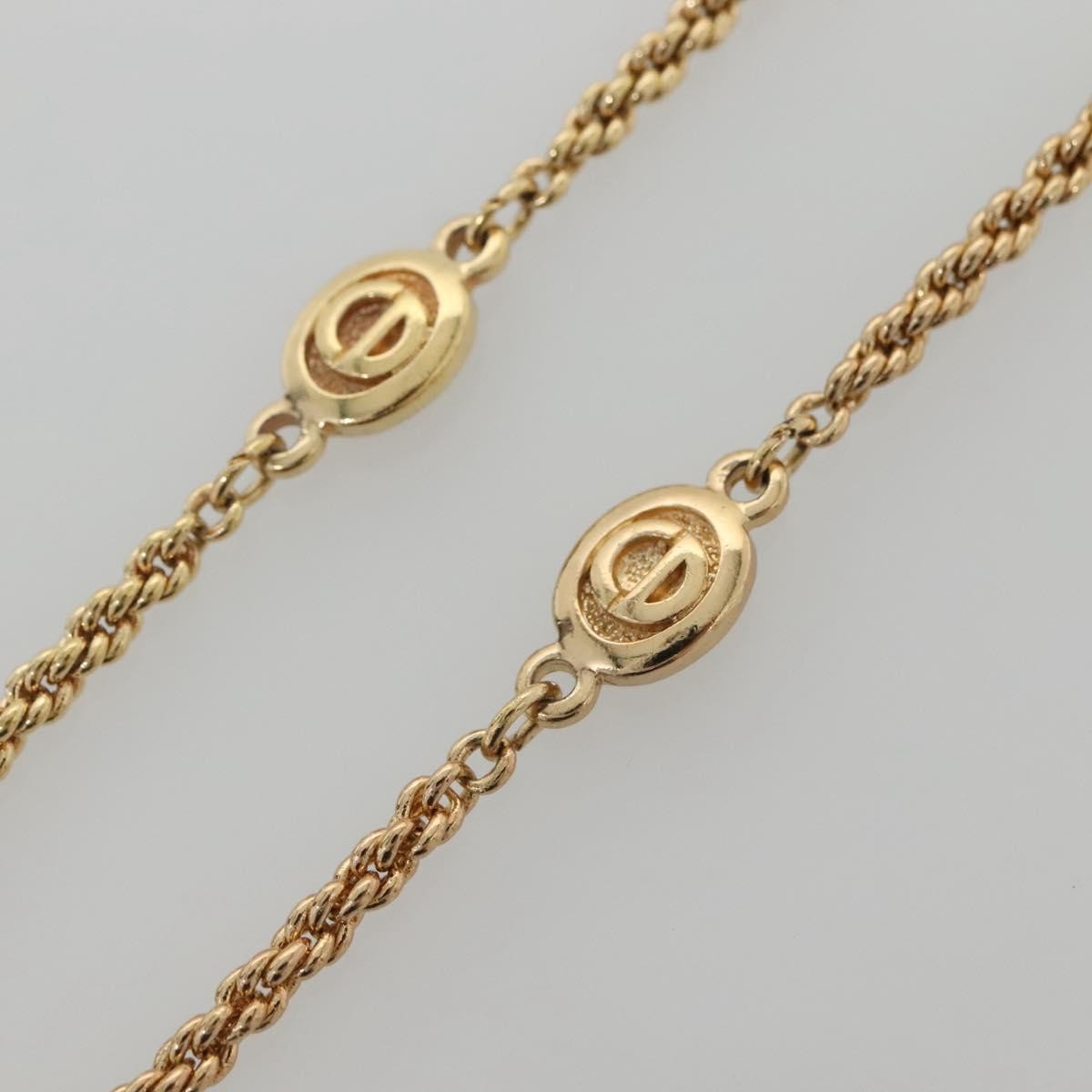 Christian Dior Cd Round Pendant Necklace Metal Gold Metal Necklace Jewelry (Pre-Owned)