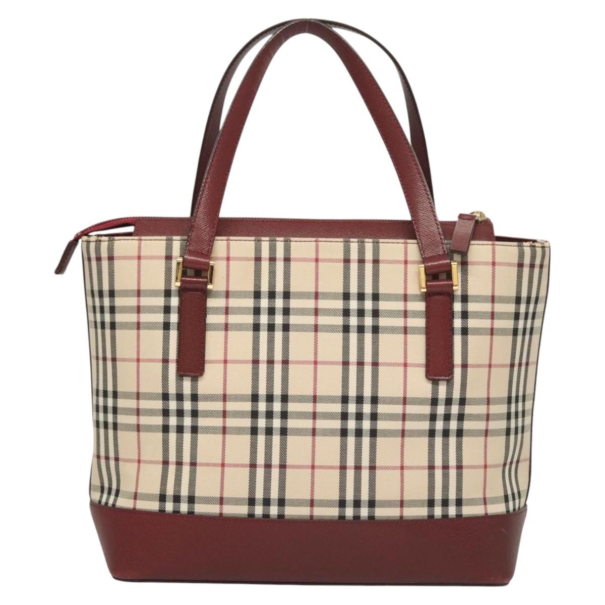 Burberry Nova Check Handbag Nova Check Canvas And Leather Beige Canvas Handbag