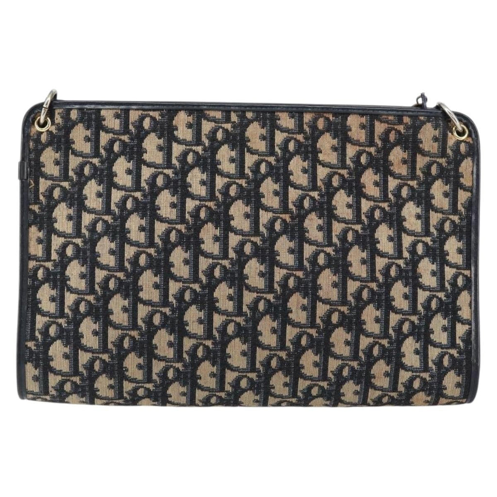 Christian Dior Vintage Trotter Shoulder Bag Canvas Navy Canvas Shoulder Bag Bag (Pre-Owned)