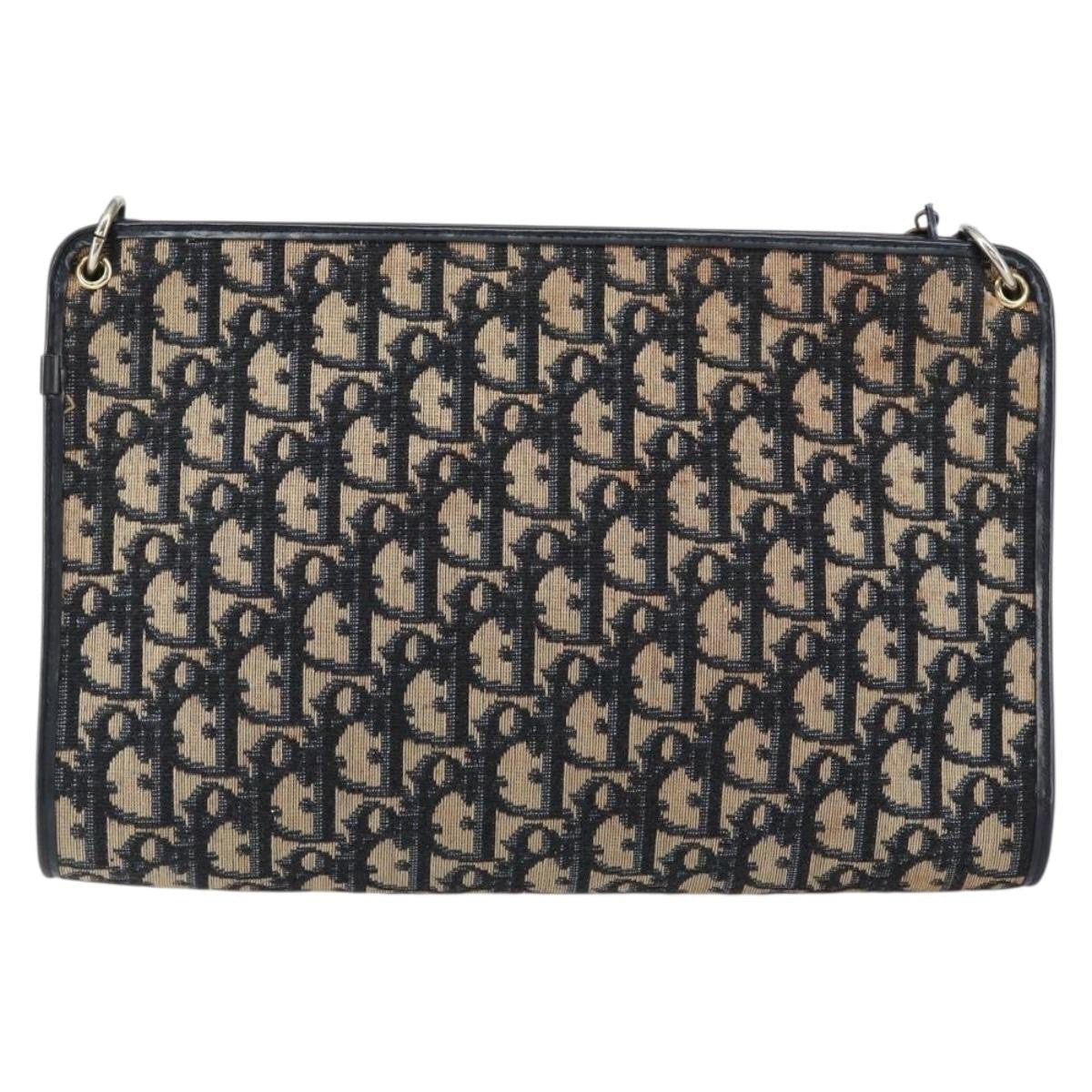 Christian Dior Vintage Trotter Shoulder Bag Canvas Navy Canvas Shoulder Bag Bag (Pre-Owned)