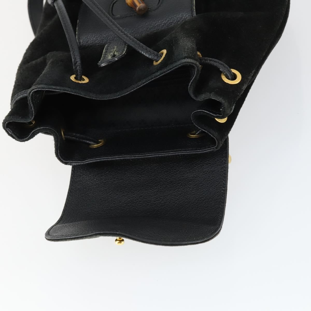 Gucci Gucci Bamboo Backpack Daim Black Suede Backpack Bag (Pre-Owned)