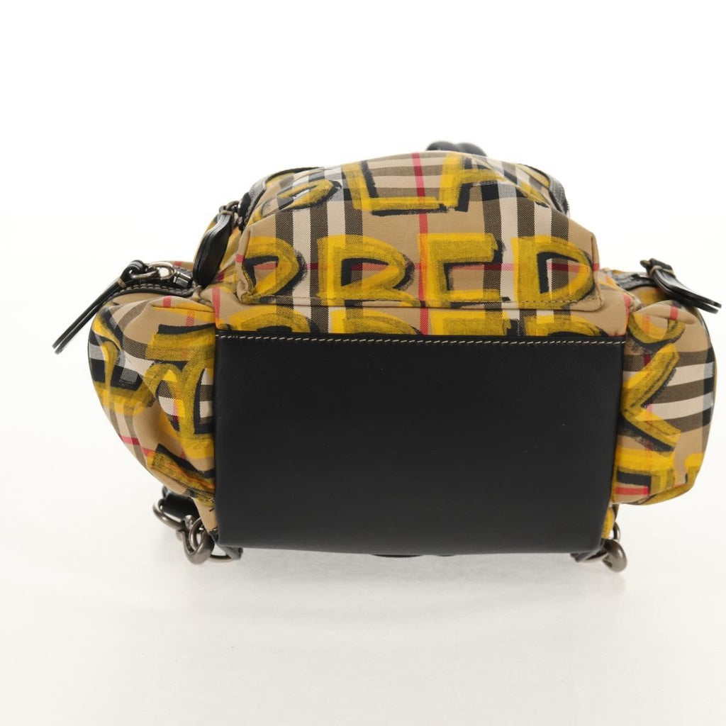 Burberry Graffiti Rucksack Backpack Vintage Check Canvas Beige Canvas Backpack Bag