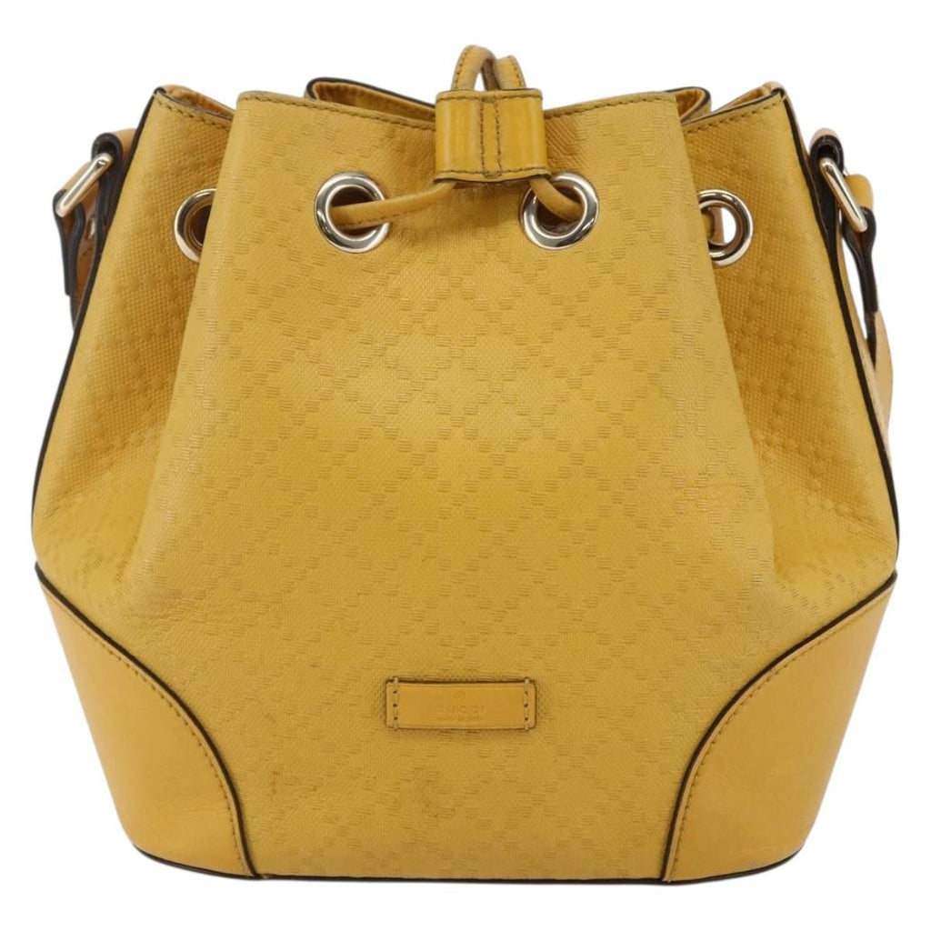 Gucci Bright Bucket Bag Diamante Leather Yellow Leather Shoulder Bag Bag (Pre-Owned)