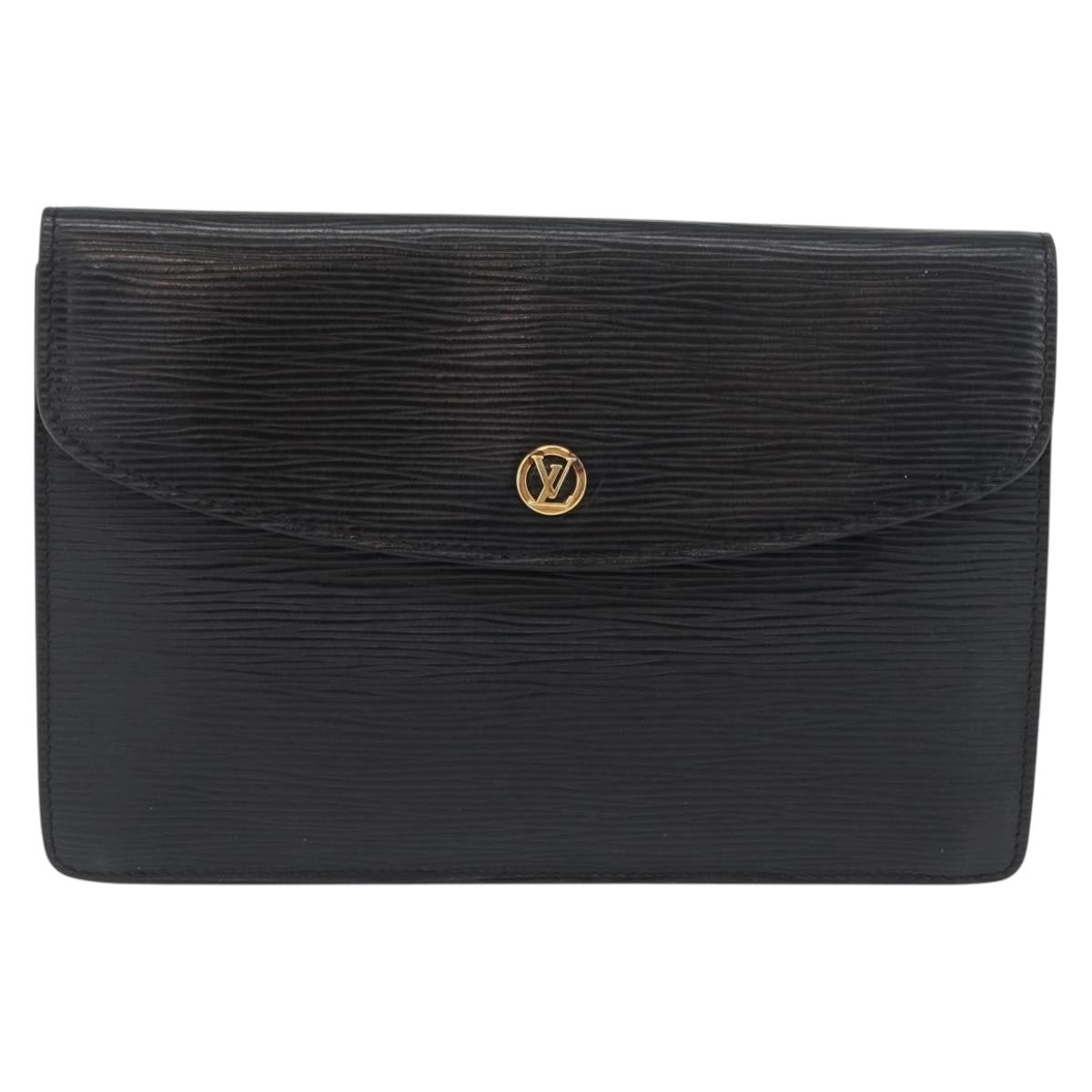 Louis Vuitton Vintage Montaigne Clutch Epi Leather Black Leather Clutche & Pouche Bag