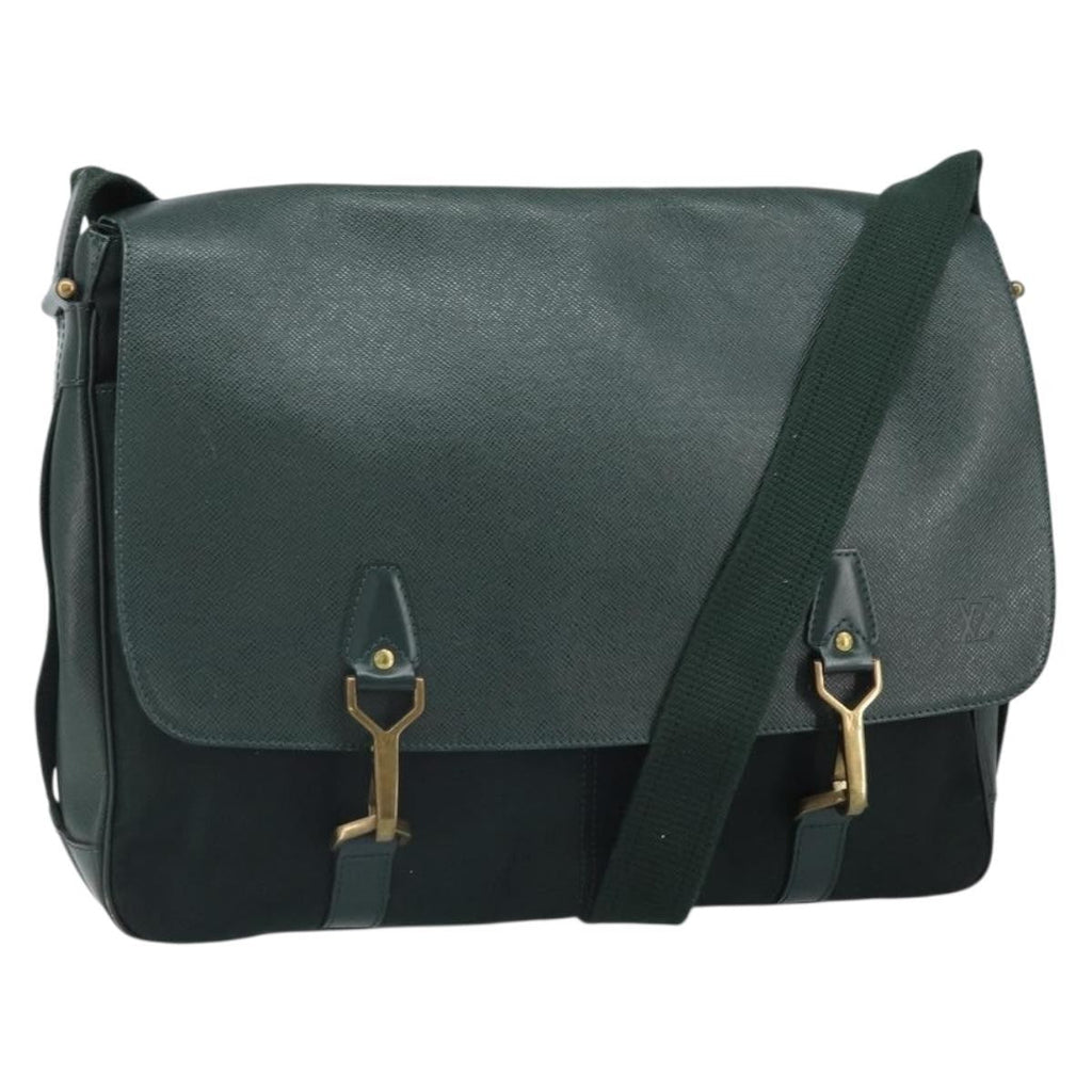 Louis Vuitton Dersou Bag Taiga Leather And Canvas Green Leather Shoulder Bag
