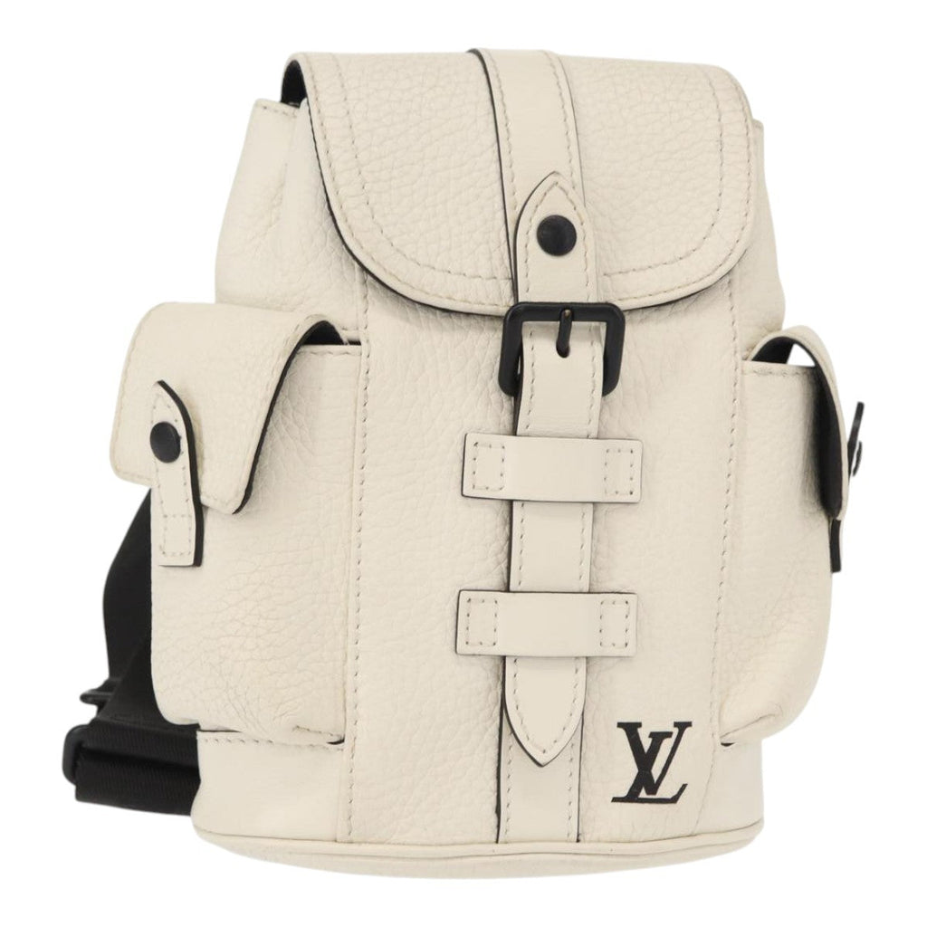 Louis Vuitton Christopher Backpack Taurillon Leather White Leather Shoulder Bag