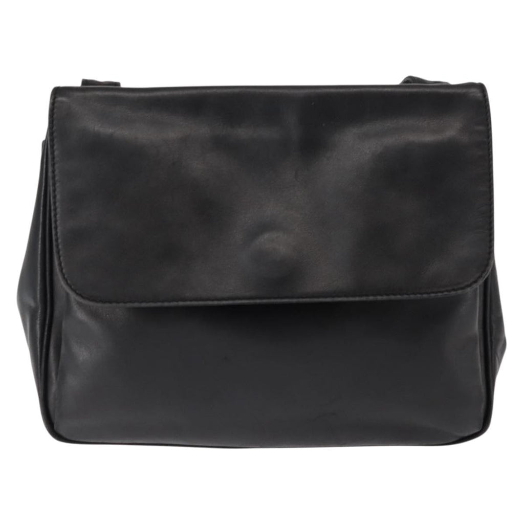 Celine Circle Logo Leather Black Leather Shoulder Bag Bag