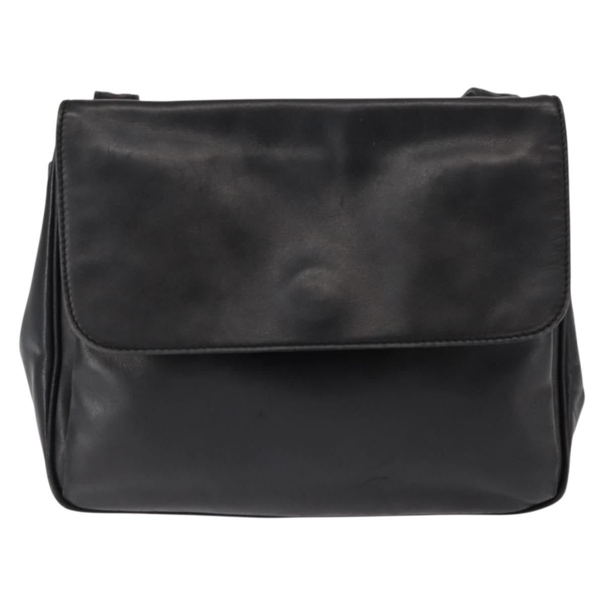 Celine Circle Logo Leather Black Leather Shoulder Bag Bag