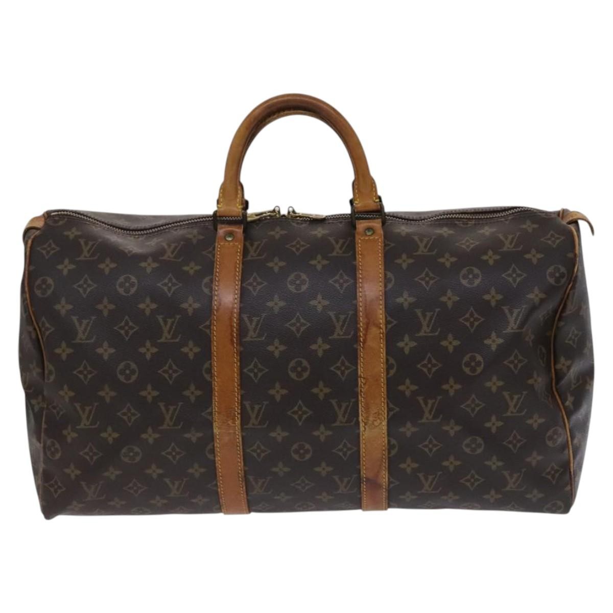 Louis Vuitton Keepall Bag Monogram Canvas Brown Canvas Travel Bag