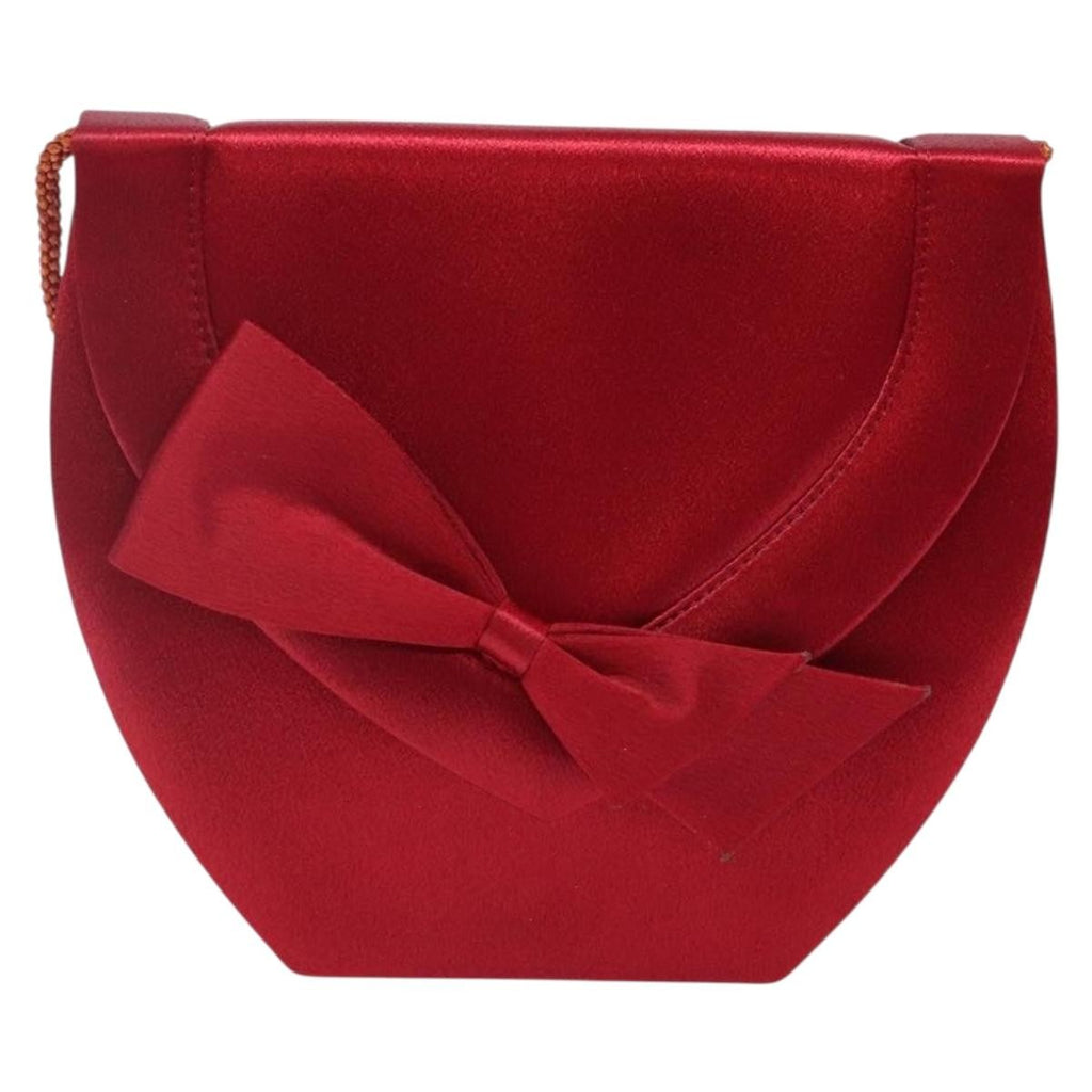 Saint Laurent Vintage Flap Crossbody Bag Silk Red Satin Clutche & Pouche Bag (Pre-Owned)