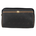 Christian Dior Vintage Honeycomb Zip Pouch Canvas And Leather Black Pvc Clutche & Pouche Bag (Pre-Owned)