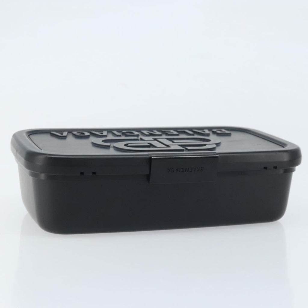 Balenciaga Logo Lunch Box Bag Plastic Black Plastic Clutche & Pouche