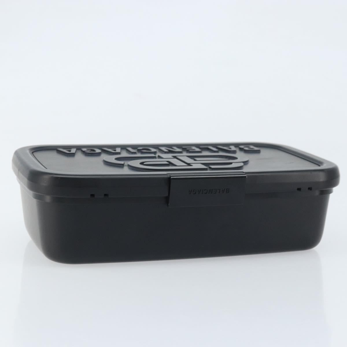 Balenciaga Logo Lunch Box Bag Plastic Black Plastic Clutche & Pouche