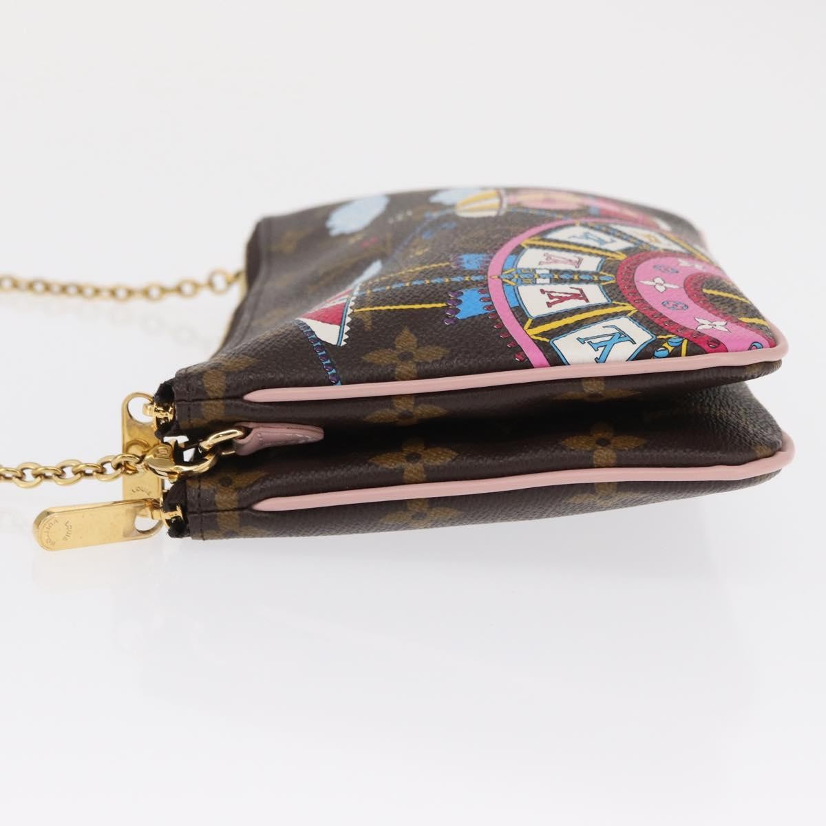 Louis Vuitton Double Zip Pochette Limited Edition Vivienne Xmas Monogram Canvas Brown Canvas Clutche & Pouche Bag