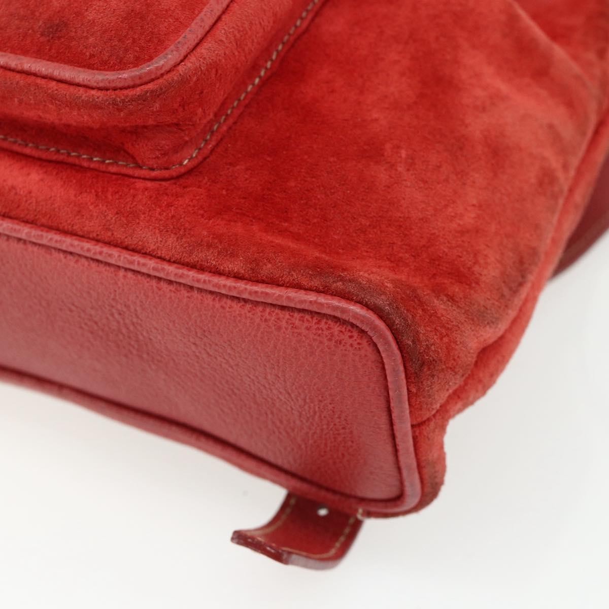 Gucci Gucci Bamboo Backpack Daim Red Suede Backpack Bag (Pre-Owned)
