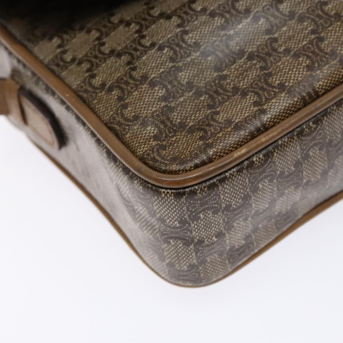 Celine Macadam Shoulder Bag Pvc Leather Beige Pvc Bag