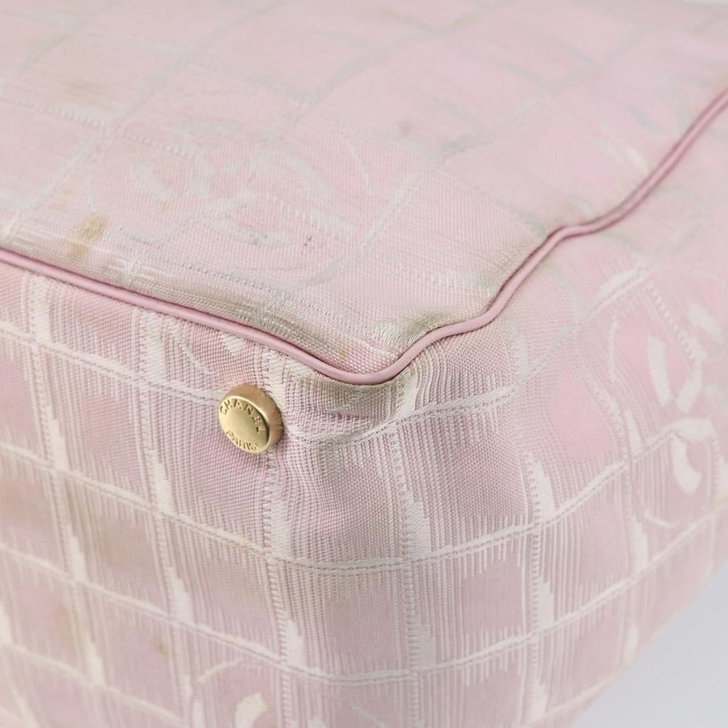 Chanel Travel Line Tote Nylon Pink Nylon Bag