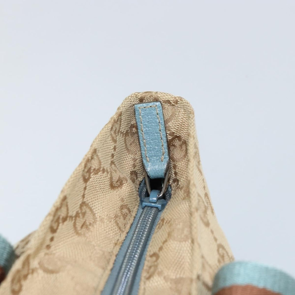 Gucci Web Zip Tote Gg Canvas Beige Canvas Tote Bag Bag (Pre-Owned)