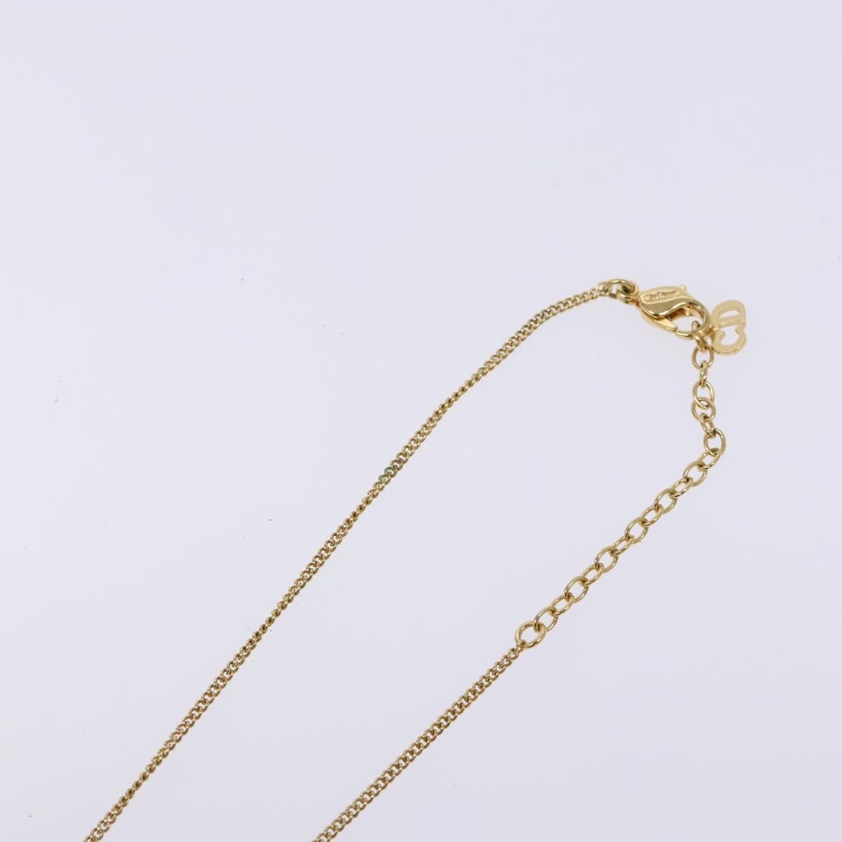 Christian Dior Vintage Logo Round Pendant Necklace Metal Gold Metal Jewelry (Pre-Owned)