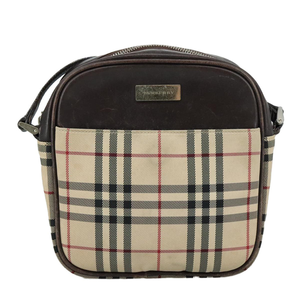 Burberry Nova Check Shoulder Bag Canvas And Leather Beige Canvas Shoulder Bag