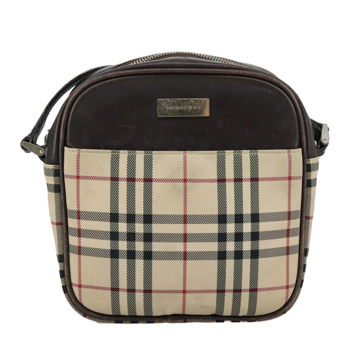 Burberry Nova Check Shoulder Bag Canvas And Leather Beige Canvas Shoulder Bag