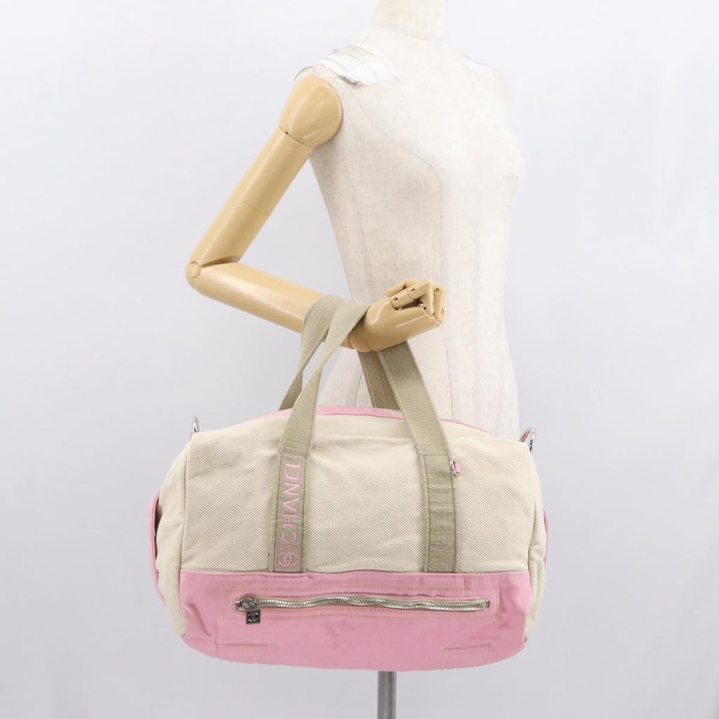 Chanel Sport Line Boston Ba Canvas Pink Canvas Travel Bag Bag