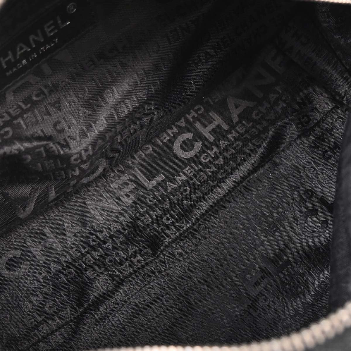 Chanel Vintage Zip Bowler Bag Printed Jacquard Black Cotton Shoulder Bag Bag