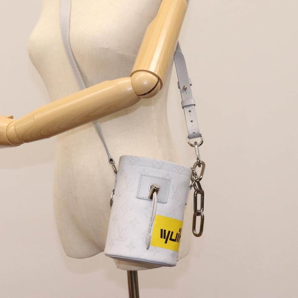 Louis Vuitton Chalk Nano Bag Limited Edition Logo Story Monogram Canvas Gray Canvas Clutche & Pouche Bag