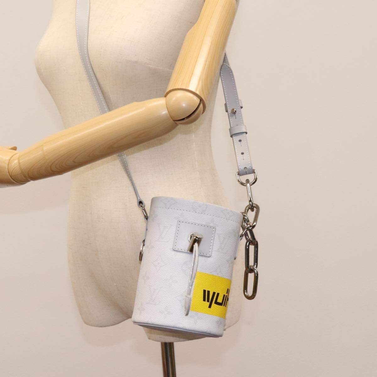 Louis Vuitton Chalk Nano Bag Limited Edition Logo Story Monogram Canvas Gray Canvas Clutche & Pouche Bag