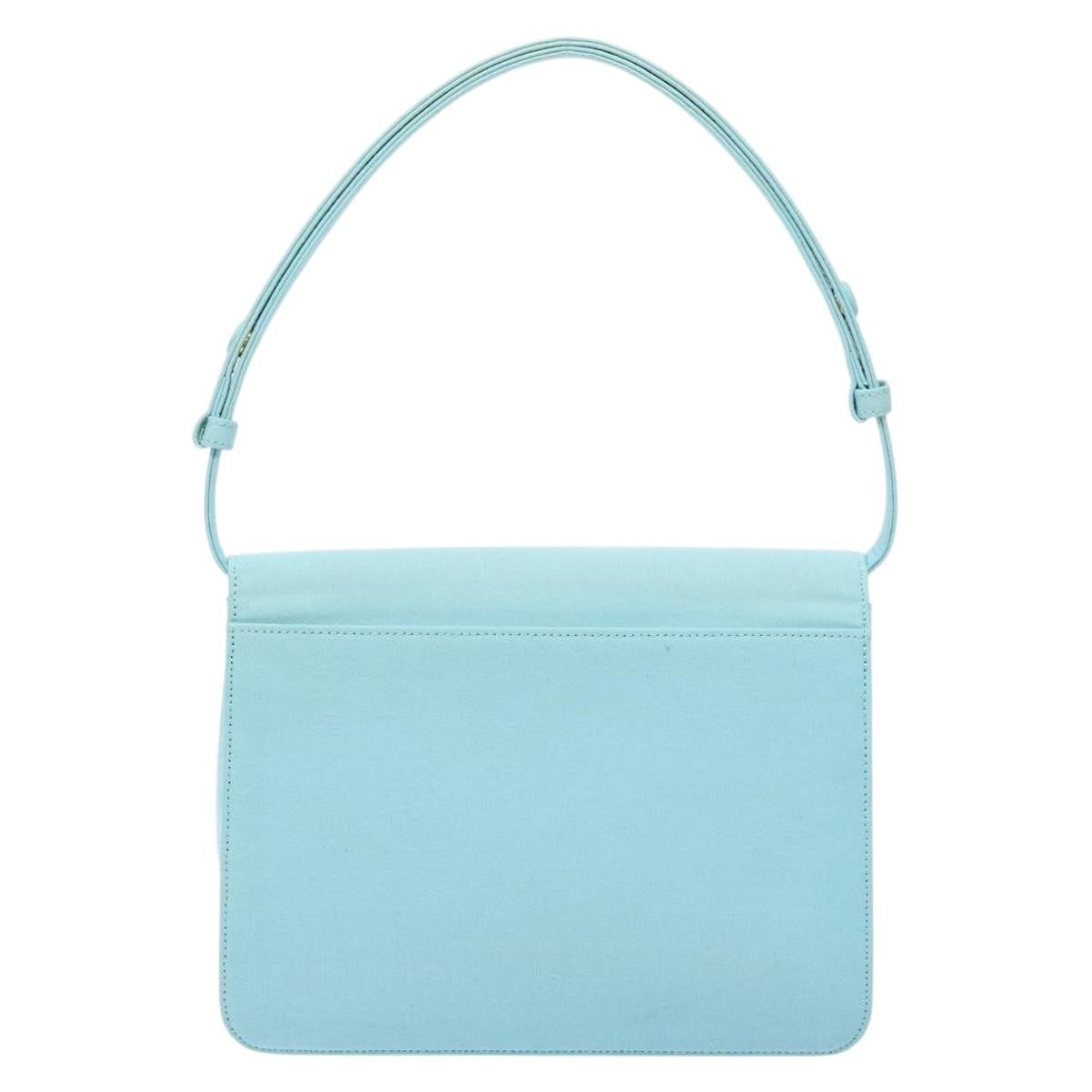 Saint Laurent Vintage Shoulder Bag Canvas Blue Canvas Shoulder Bag Bag (Pre-Owned)