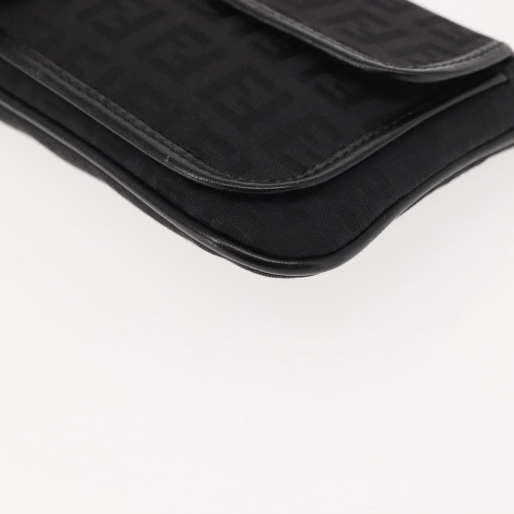 Fendi Ff Logo Pouch Canvas Black Canvas Clutche & Pouche Bag