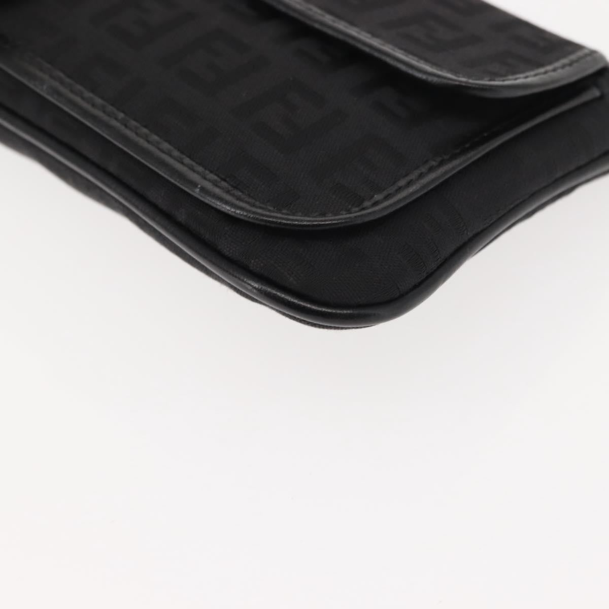 Fendi Ff Logo Pouch Canvas Black Canvas Clutche & Pouche Bag