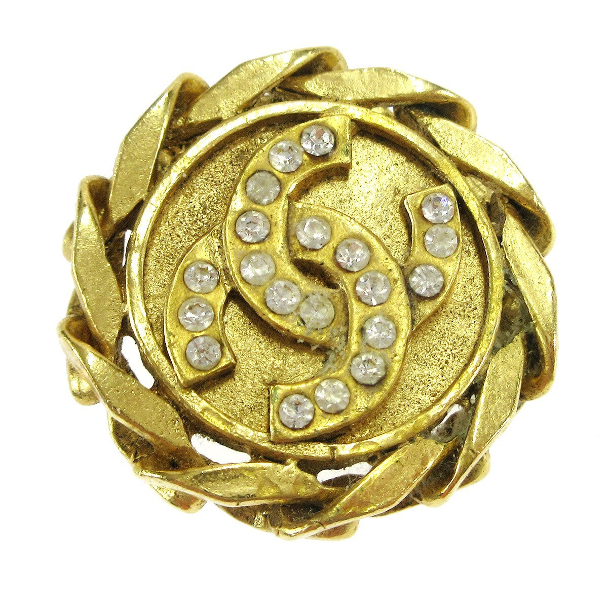 Chanel Cc Button Clip-On Earrings Metal With Faux Pearl Gold Gold_Plated Earrings Jewelry