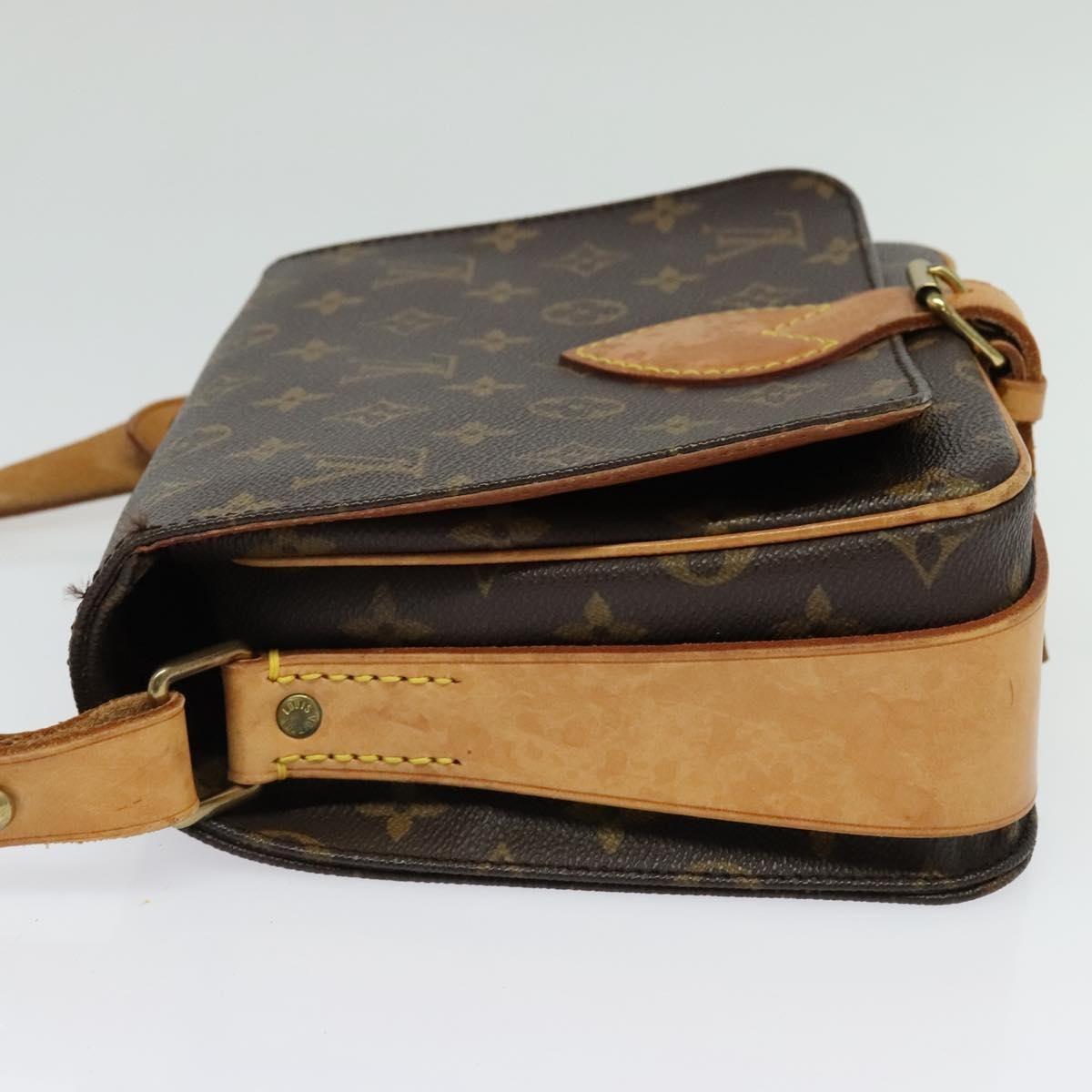 Louis Vuitton Cartouchiere Handbag Monogram Canvas Brown Canvas Shoulder Bag