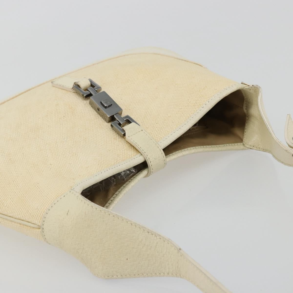 Gucci Vintage Jackie Shoulder Bag Canvas And Leather Beige Canvas Handbag (Pre-Owned)