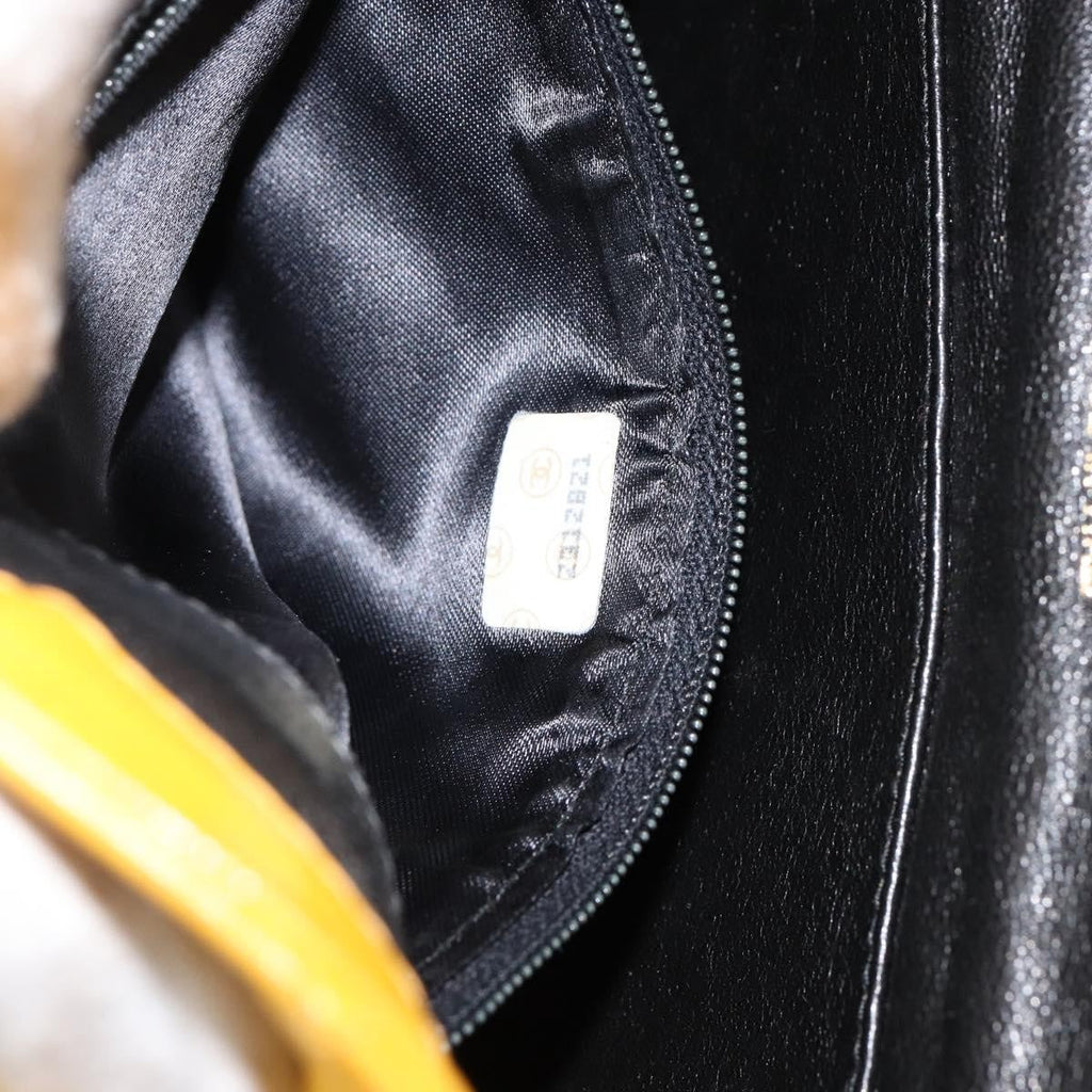 Chanel Vintage Cc Fold Over Shoulder Bag Quilted Lambskin Yellow Leather Shoulder Bag Bag