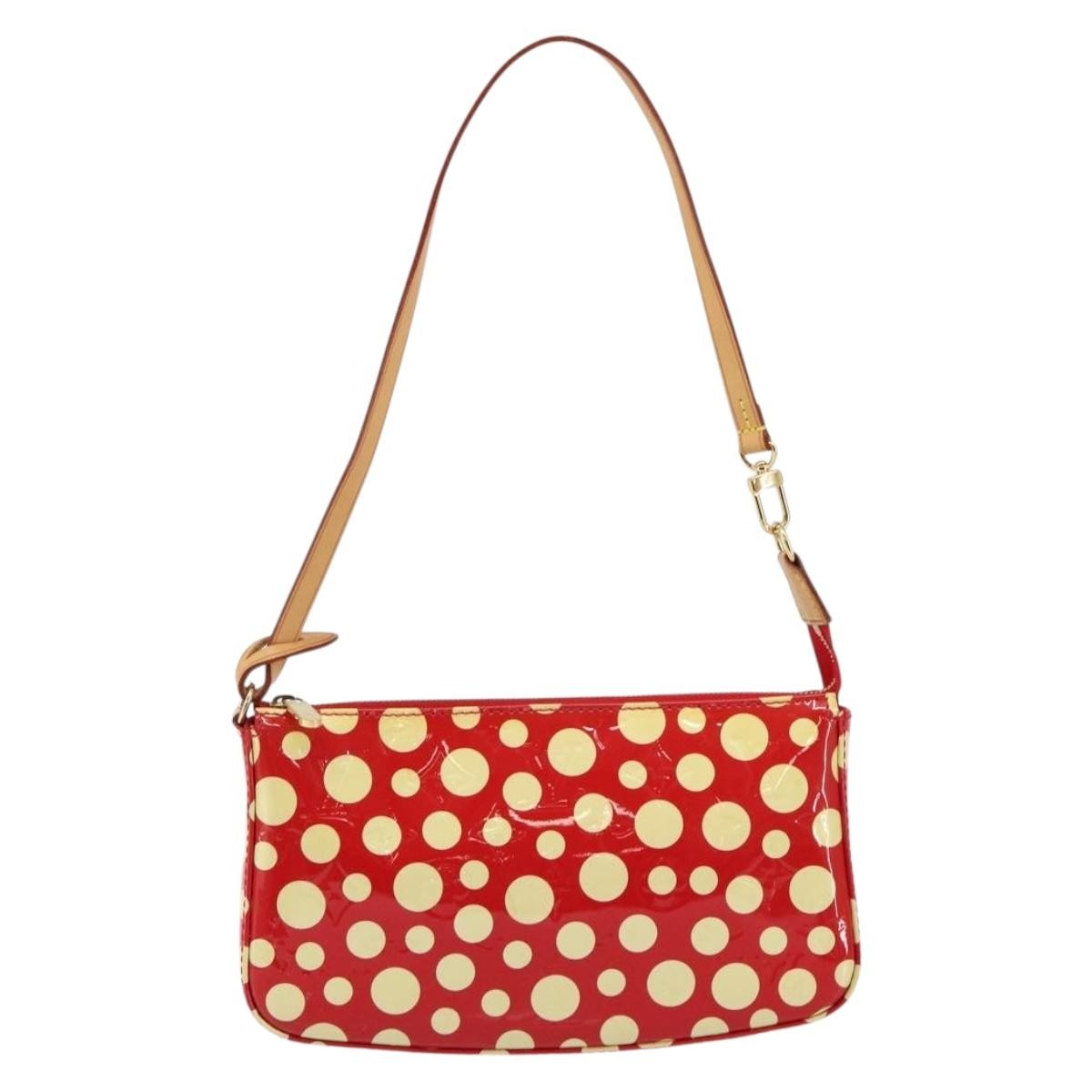 Louis Vuitton Pochette Accessoires Yayoi Kusama Painted Dots Monogram Vernis Red Patent_Leather Clutche & Pouche Bag