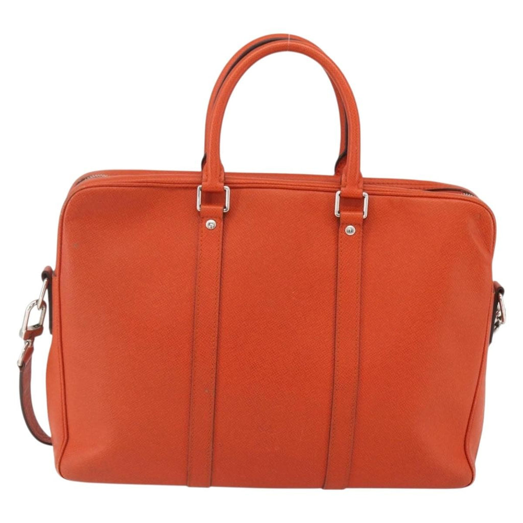 Louis Vuitton Porte-Documents Voyage Briefcase Taiga Leather Orange Leather Briefcase Bag
