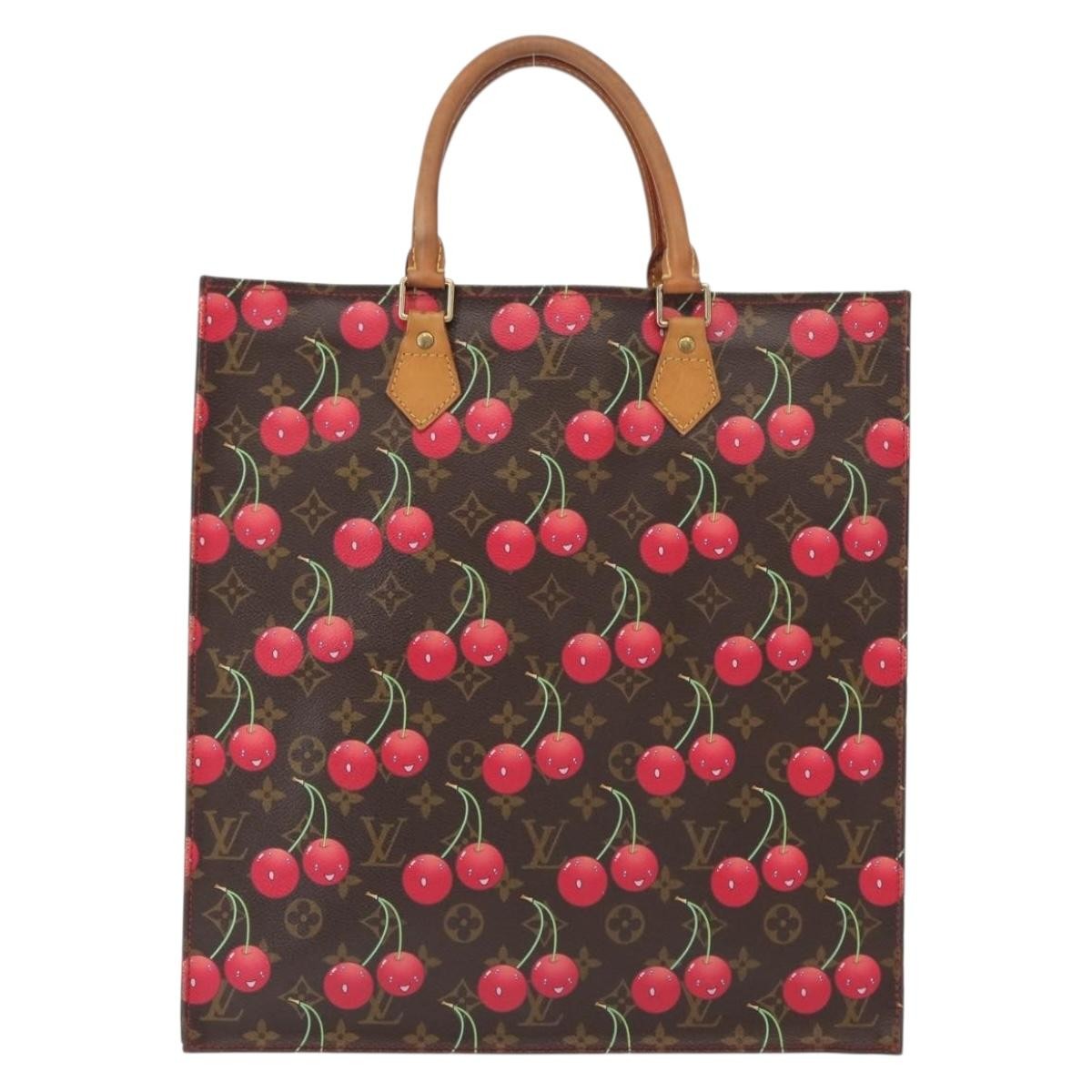 Louis Vuitton Sac Plat Bag Limited Edition Monogram Cerises Brown Canvas Handbag