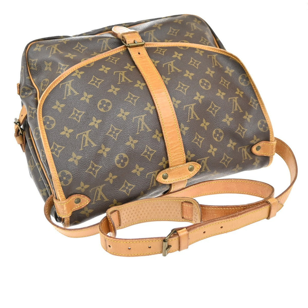 Louis Vuitton Saumur Handbag Monogram Canvas Brown Canvas Shoulder Bag