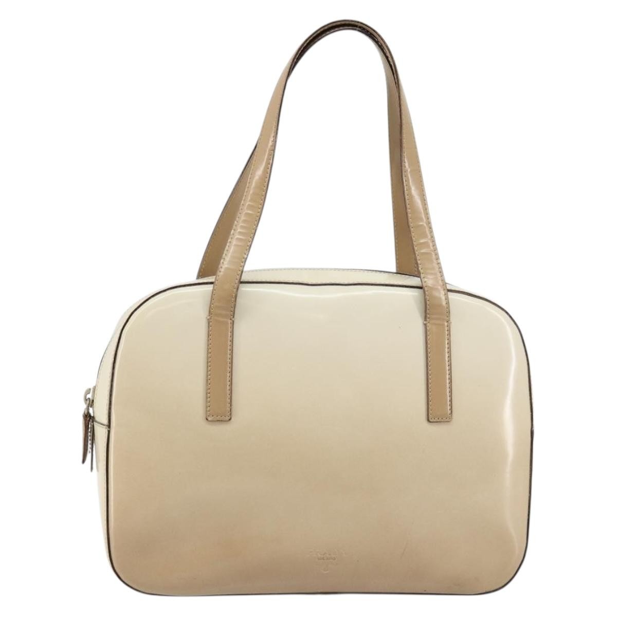 Prada Re-Edition 1995 Handbag Patent Leather Beige Patent_Leather Handbag