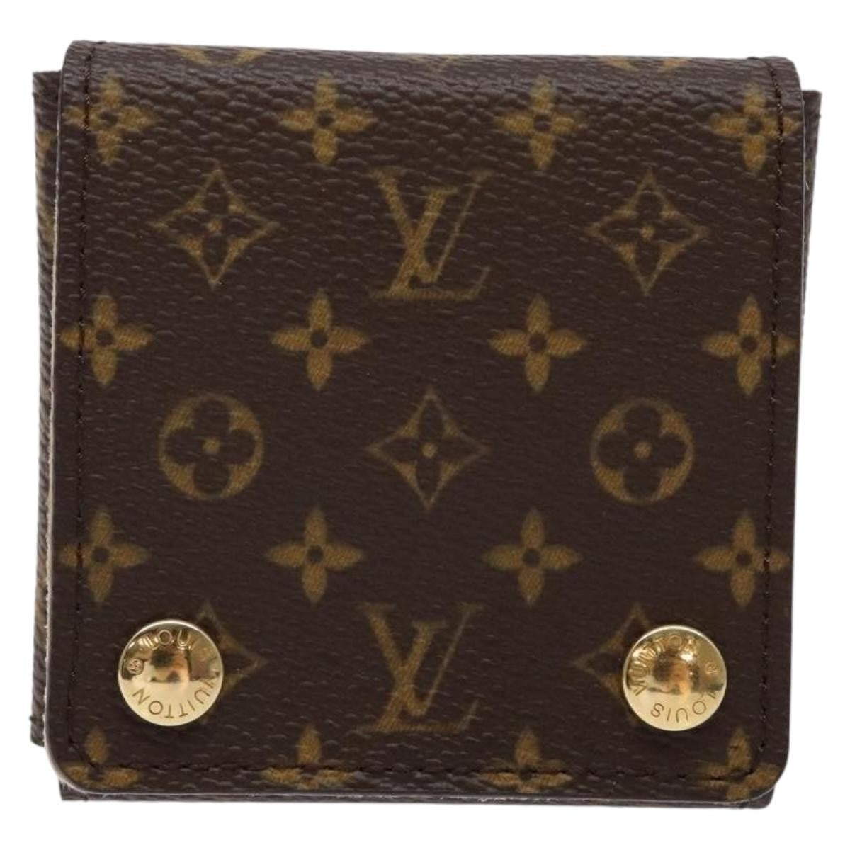 Louis Vuitton Case Jewelry Box Canvas Brown Canvas Wallets Accessory