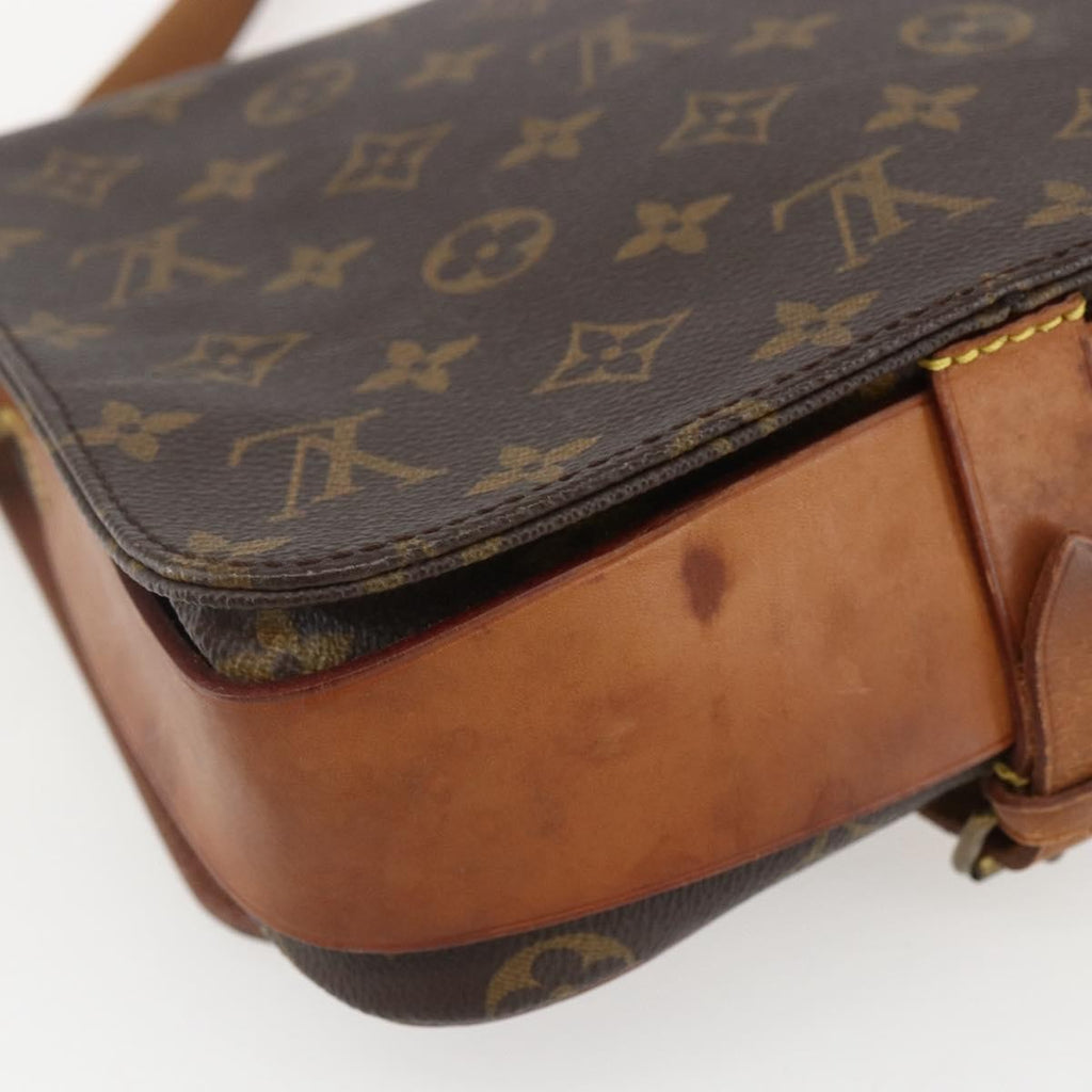 Louis Vuitton Cartouchiere Handbag Monogram Canvas Brown Canvas Shoulder Bag