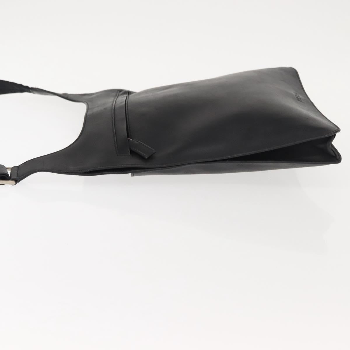 Prada Zip Messenger Bag Saffiano Leather Black Leather Shoulder Bag Bag