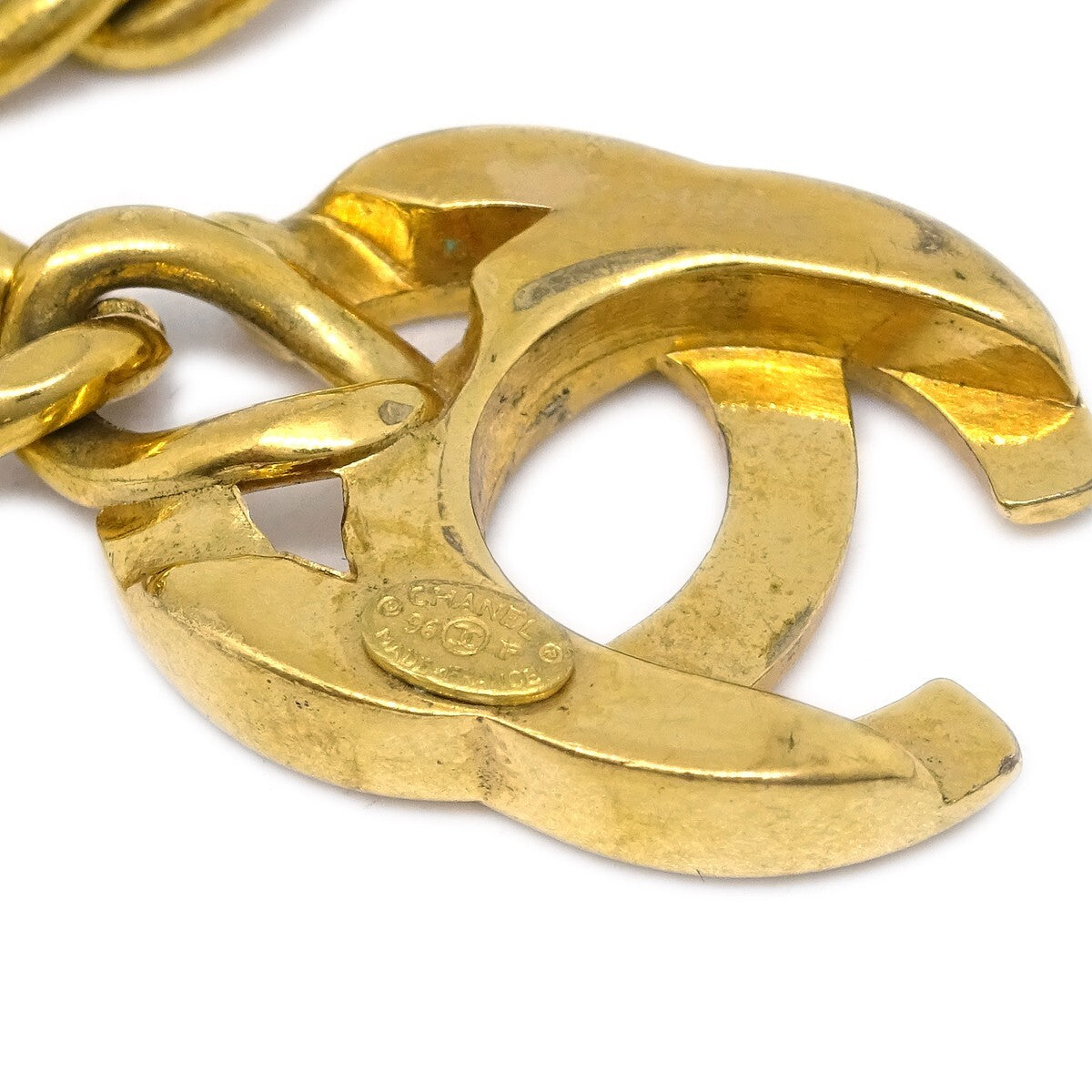 Chanel Vintage Cc Turnlock Chain Bracelet Metal Gold Gold_Plated Bracelet Jewelry