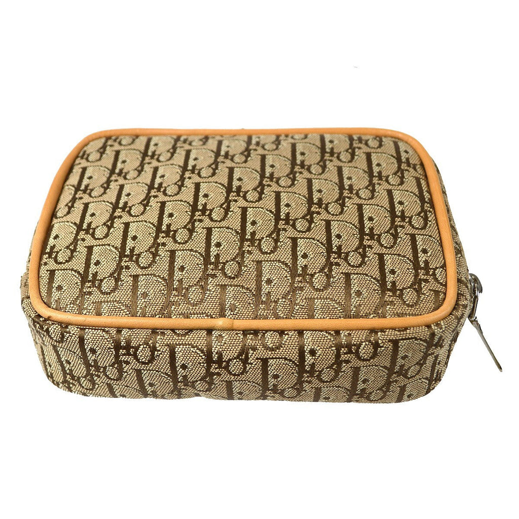 Christian Dior Vintage Trotter Pouch Canvas Beige Canvas Clutche & Pouche Bag (Pre-Owned)
