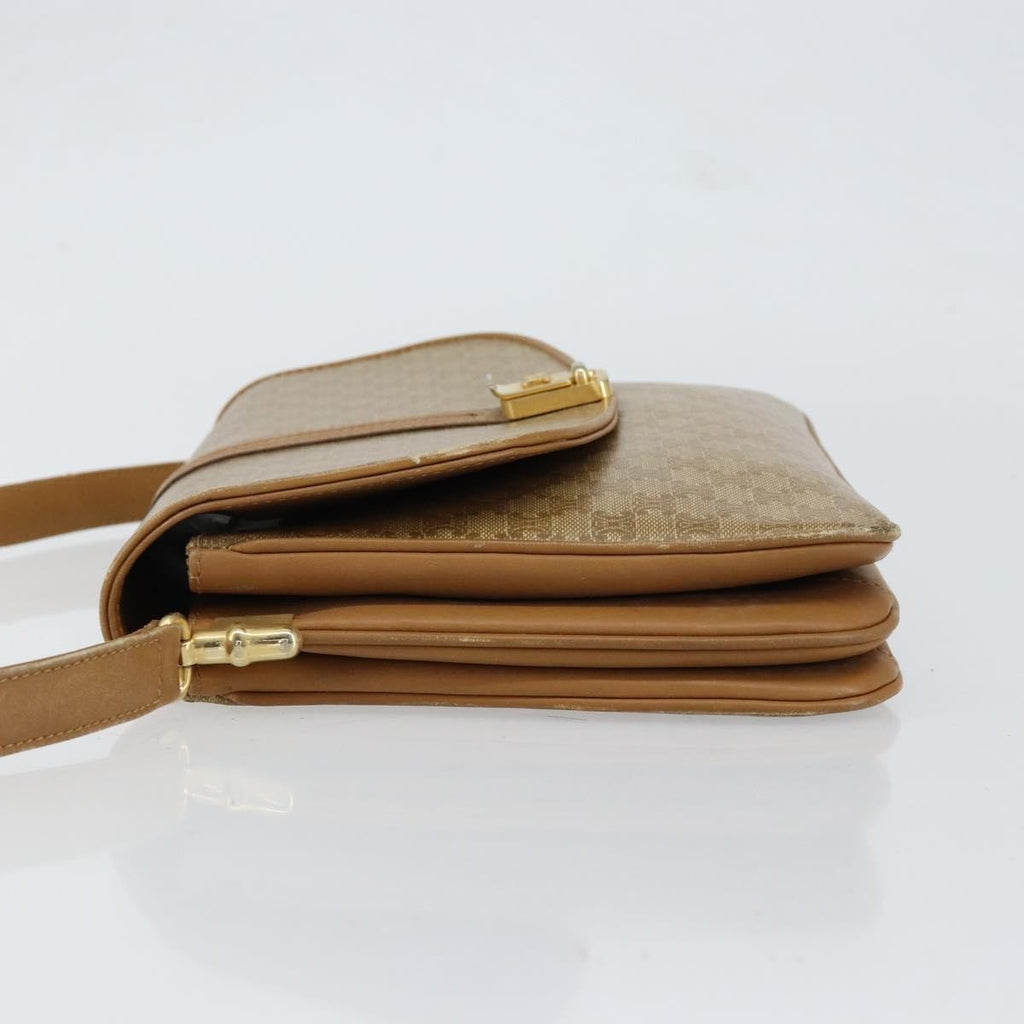 Celine Macadam Shoulder Bag Canvas Beige Canvas Shoulder Bag Bag
