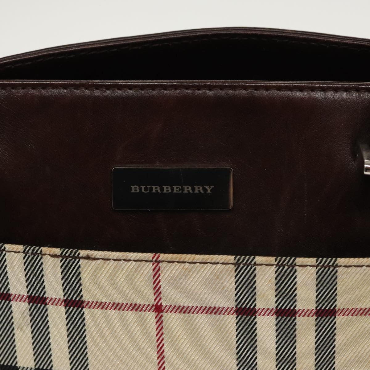 Burberry Nova Check Tote Canvas And Leather Beige Canvas Tote Bag