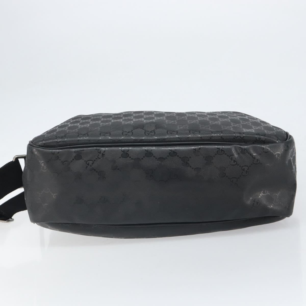 Gucci Zip Messenger Bag Gg Imprime Black Canvas Shoulder Bag Bag (Pre-Owned)